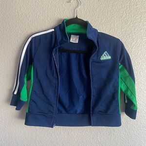 Adidas Kids Full-Zip Track Jacket – Green & Blue – Size 4T